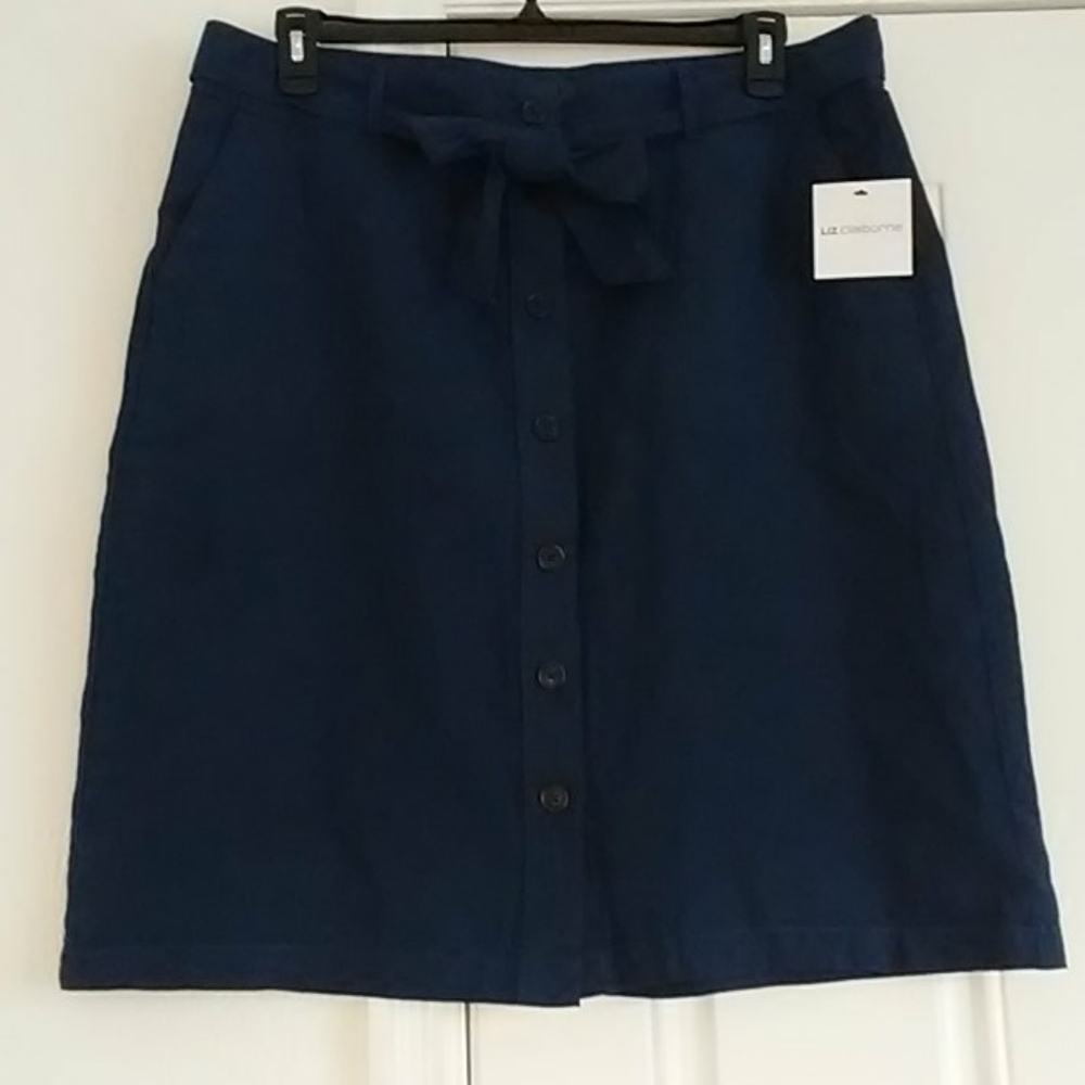 NWT Liz Claiborne Navy Blue Skirt